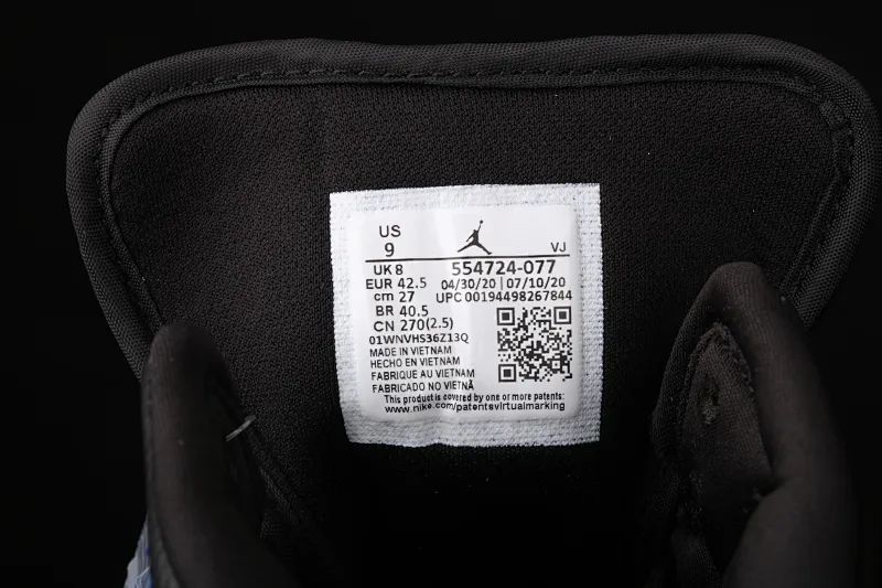 All categories Air Jordan Jordan series basketball shoes Air Jordan 1 Mid Air Jordan 1 Mid AJ1 Joe 1 black and blue China basketball shoes 554724-077